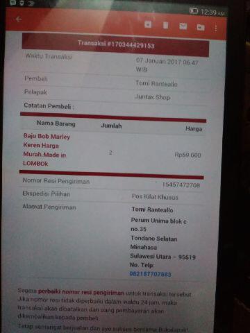NO RESI BENER DANA DIKEMBALIKAN KE BUYER! Bukalapak EROR