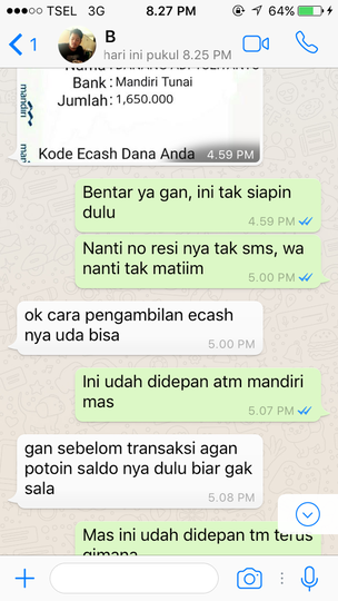 Waspada penipuan bermodus ecash mandiri