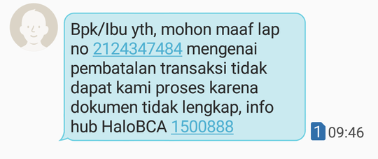 BCA : Beli Pulsa Gagal, Limit terpotonģ.
