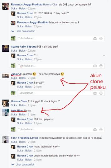Penipuan oleh akun FB Haruna Chan aka FarahDewi3424