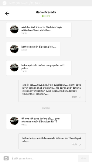 Akun Bukalapak di bekukan tanpa alasan
