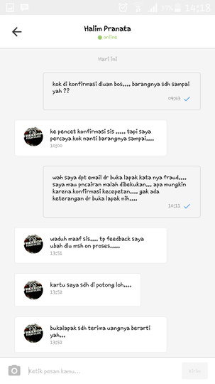 Akun Bukalapak di bekukan tanpa alasan