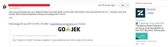 Ditagih voucher Go-Food eh CS Go-Jek malah kabur