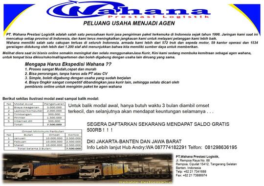 TELAH DIBUKA UNTUK JADI AGEN PENGIRIMAN PAKET