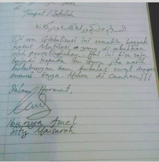 Heboh dan Viral, Surat Ijin Sakit Amel yang Dibalas Gurunya Lebih Dramatis