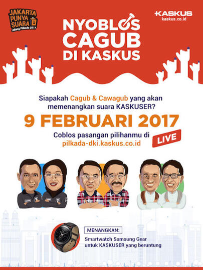 Suarakan Pilihan Agan dengan Nyoblos Cagub di KASKUS!