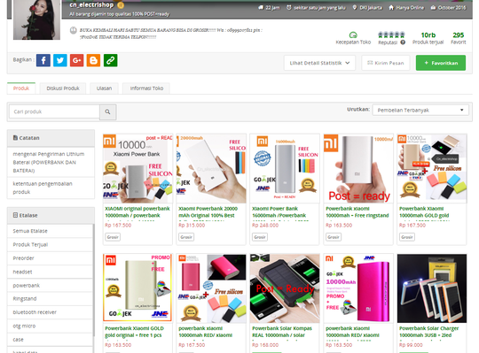 Sky acc TOKOPEDIA, PENIPU Penjual Powerbank Xiaomi PALSU