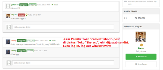 Sky acc TOKOPEDIA, PENIPU Penjual Powerbank Xiaomi PALSU
