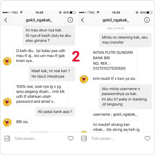 (HOT) (UPDATE) PENIPUAN JUAL AKUN IG, TERSANGKA ORG KALIMANTAN SELATAN