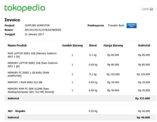 Supplier Komputer Gold Merchant Tokopedia Payah