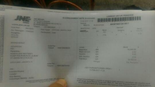 Kirim Paket dari Bekasi ke Jakarta Timur menggunakan JNE Regular 7 hari belum sampai.