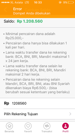 Bukadompet dibekukan sepihak oleh tim Bukalapak