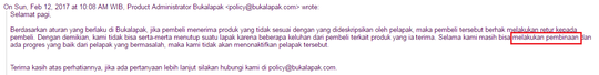 BUKALAPAK TIDAK SERIUS MENINDAK PENIPU