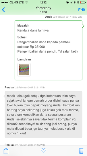 Seller di Tokopedia Kasar dan Tokopedia tutup mata