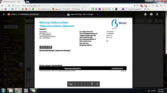 INTERNET BIZNET HOME MATI SUDAH 1 MINGGU