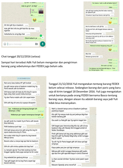 Penipuan Barang Branded oleh Yulianti Zulfikar