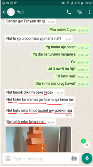 Penipuan Barang Branded oleh Yulianti Zulfikar
