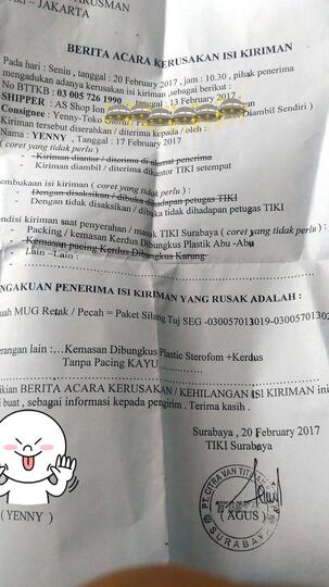 Barang rusak karena salah kirim, TIKI tidak mau tanggung jawab