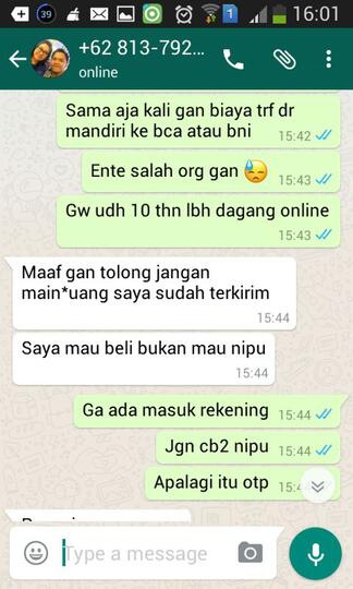 [SHARE] Waspada Penipuan Modus (terbaru?) Transaksi Online GAN! 