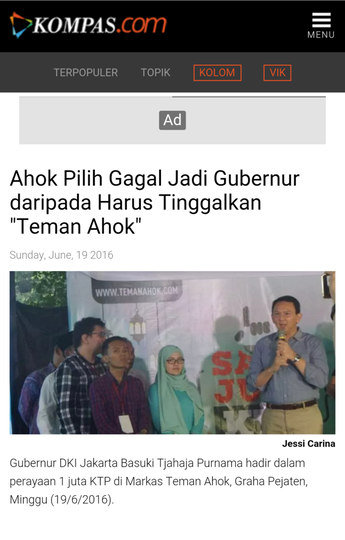 Ahok Sebut Ada Dendam Kalijodo