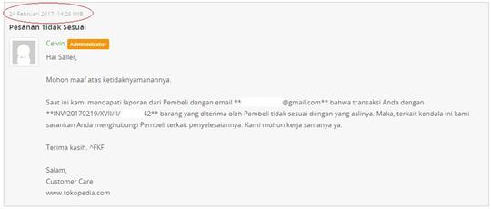 SURAT TERBUKA UNTUK MARKET ONLINE TOKOPEDIA