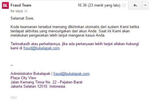 Dompet akun BukaLapak di Bobol 
