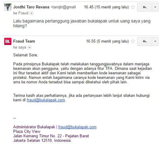 Dompet akun BukaLapak di Bobol 