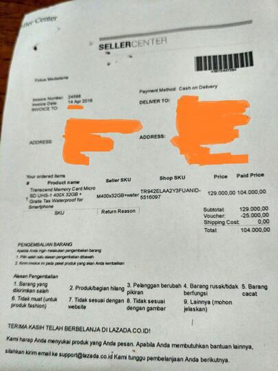Garansi resmi nasional lazada/trend mediatama = HOAX