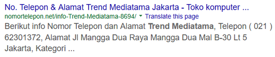 Garansi resmi nasional lazada/trend mediatama = HOAX