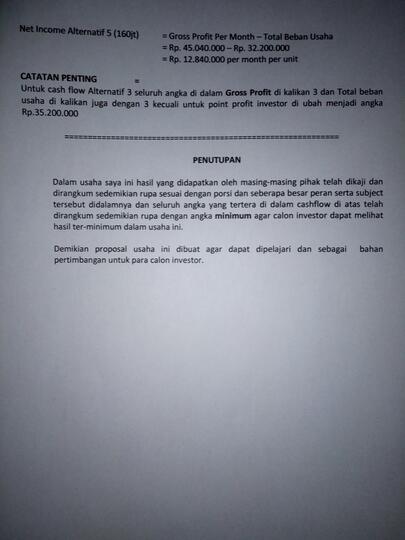 need investor profit 10% per bulan
