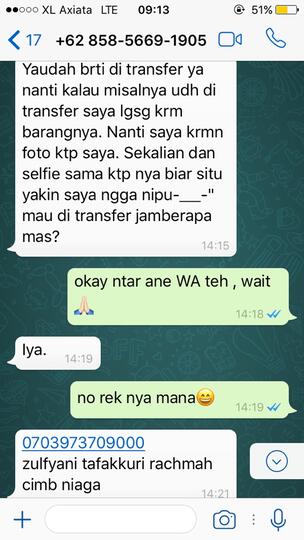 PENIPUAN A/N Zulfyani Tafakkuri Racma CIMB