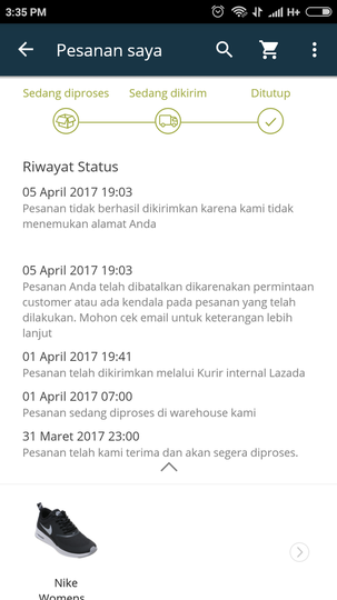 Pesanan Dibatalkan LAZADA Karena Kesalahan Kurir, Mana Tanggung Jawabnya?