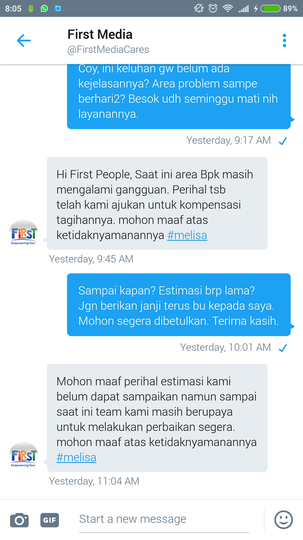 Ketidak Jelasan Firstmedia dalam kendala internet dan tv cable yang no signal