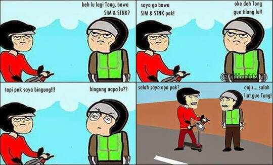 8 Meme pemotor nakal dihadang polisi ini ngocolnya parah banget