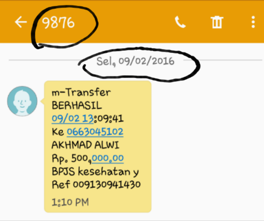 Penipuan Ber modus Jasa Bikin BPJS AN Akhmad Alwi Rekening 0663045102 / PENIPUAN