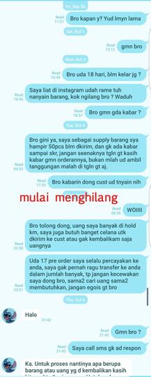 Surat Terbuka u/ GROSIRJOGGER Ricky Nurhadiansyah untuk mengembalikan Uang saya