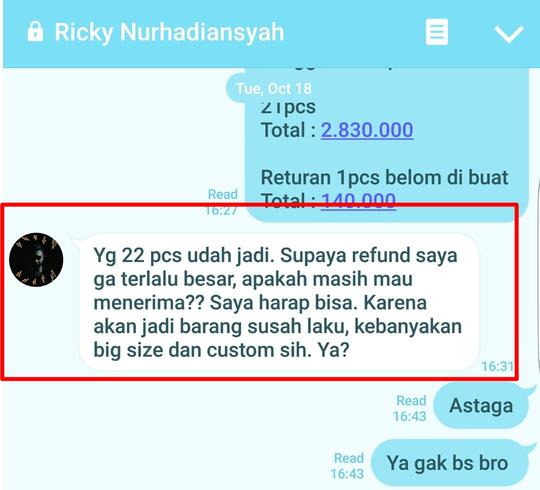 Surat Terbuka u/ GROSIRJOGGER Ricky Nurhadiansyah untuk mengembalikan Uang saya