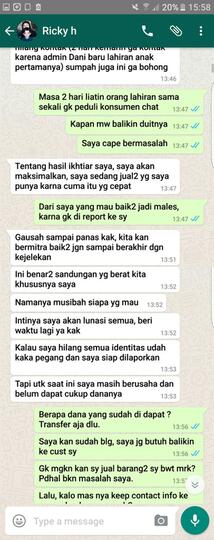 Surat Terbuka u/ GROSIRJOGGER Ricky Nurhadiansyah untuk mengembalikan Uang saya