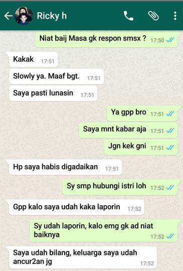 Surat Terbuka u/ GROSIRJOGGER Ricky Nurhadiansyah untuk mengembalikan Uang saya