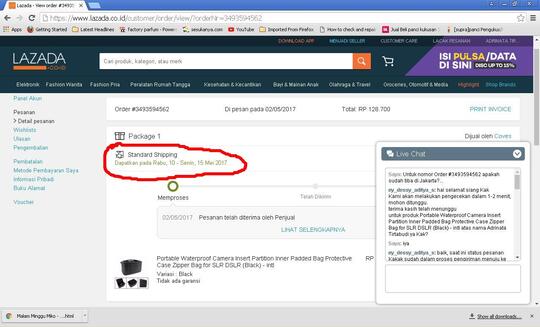 PERBINCANGAN DENGAN CUSTOMER SERVICE LAZADA