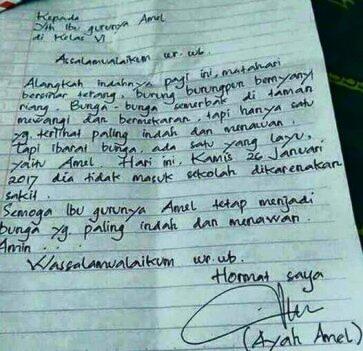 Heboh, Guru Cantik Ini Dapat Surat Izin Puitis dari Ayah Muridnya