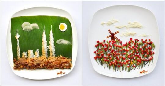 5 Pemandangan keren ini dibikin dari makanan