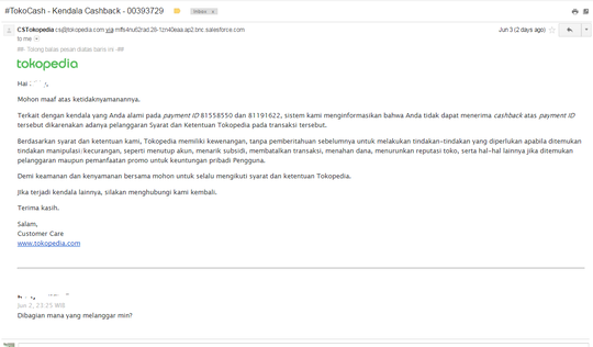 Hati-hati Tipuan Promo TOKOCASH TOKOPEDIA + CS yang KETERLALUAN!