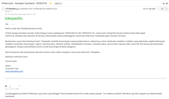 Hati-hati Tipuan Promo TOKOCASH TOKOPEDIA + CS yang KETERLALUAN!