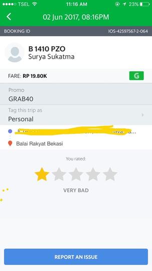 Pelayanan buruk GRAB.