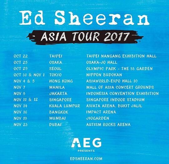 Ed Sheeran Dipastikan Sapa Fans Indonesia 9 November Mendatang!