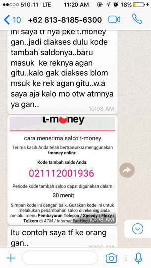 HATI HATI PENIPUAN BERKEDOK T-MONEY