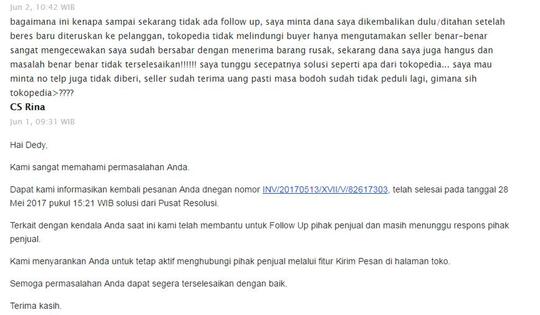 Jangan Belanja di Tokopedia !!! 100 % tidak Aman !!!!