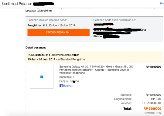 Hati2 belanja di laz**a, hadiah promo diganti voucher 50rb