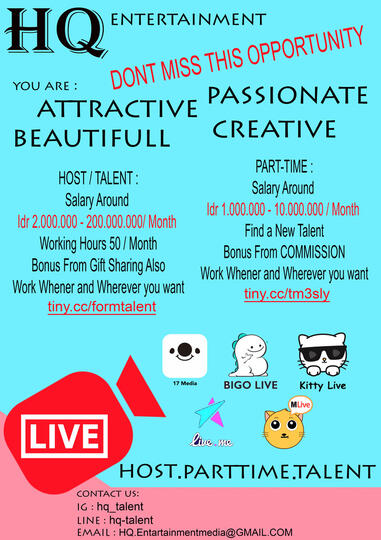 Lowongan Kerja Untuk Host Live Streaming Page 2 Kaskus